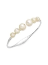 Adriana Orsini Silvertone, 7-10mm Round Pearl & Crystal Cuff Bracelet