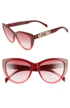 Moschino 56mm Gradient Cat Eye Sunglasses - Red
