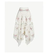 ZIMMERMANN ALLIA FLORAL AND LACE INSERT LINEN AND COTTON-BLEND COTTON SKIRT