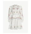 ZIMMERMANN ALLIA FLORAL AND LACE INSERT LINEN AND COTTON-BLEND DRESS