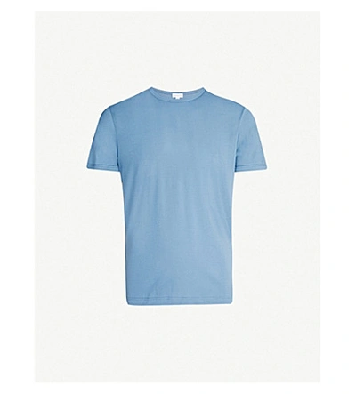 Sunspel Classic Cotton-jersey T-shirt In Cerulean Blue