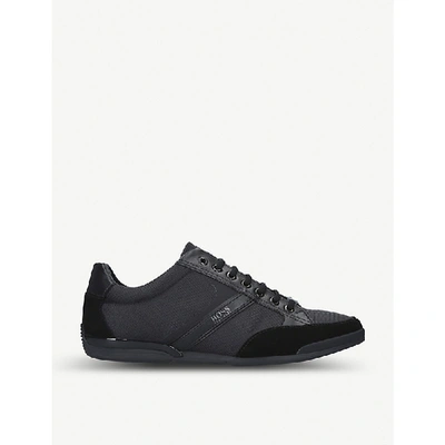 Hugo Boss Saturn Pro Low-top Mesh And Textile Trainers In Black