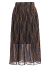 BRUNELLO CUCINELLI Embroidered Silk Tulle Midi Skirt