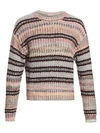 BRUNELLO CUCINELLI Mixed Media Striped Pailette Knit Sweater