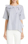 AKRIS PUNTO RUFFLE DETAIL BLOUSE,512803097877