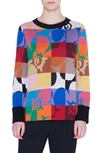 AKRIS PUNTO FLORAL SQUARE JACQUARD SWEATER,501900126007