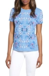 LUCKY BRAND MULTICOLOR FLORAL PRINT TEE,7W84742