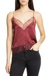 IRO BAJADO LACE TRIM SATIN CAMISOLE,WP16BAJADO