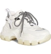 Prada Pegasus Metallic-paneled Leather And Canvas Sneakers In White/ Argento