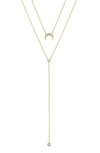 Ettika Dainty Layered Crescent Moon Necklace Set In Gold