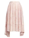 Simone Rocha Deconstructed Pleated Print Silk Skirt In Pink Web