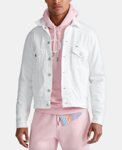 Polo Ralph Lauren Men's Denim Cotton Trucker Jacket In White