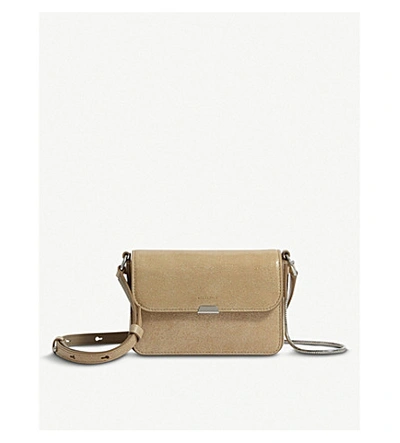 Allsaints Glitz Leather Cross-body Bag In Glittering Gol