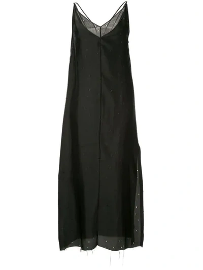 Yang Li Black Silk Maxi Slip Dress