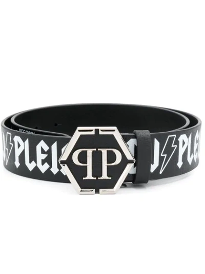 Philipp Plein Logo Print Belt - 黑色 In Black