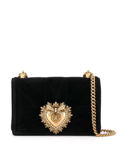 Dolce & Gabbana Devotion Shoulder Bag In Black