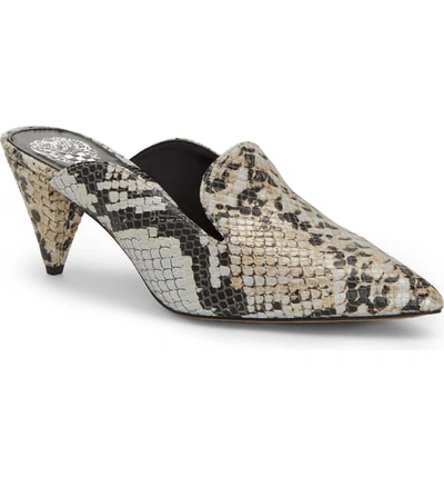 Vince Camuto Cessilia Pointy Toe Mule In Neutral Print Leather