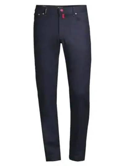 Kiton Straight-fit Casual Pants In Navy