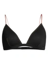 Kiki De Montparnasse Intime Soft Triangle Bra In Black Fraise