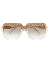 Cazal Square Frame Sunglasses - Neutrals