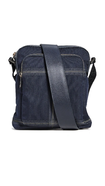 Paul Smith Check Crossbody Bag In Blue