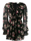 ZIMMERMANN ZIMMERMANN FLORAL PLAYSUIT - BLACK