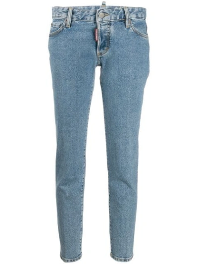 DSQUARED2 MAPLE LEAF PATCH SLIM-FIT JEANS