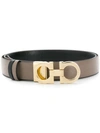 Ferragamo Gancini Reversible Leather Belt In Neutrals