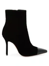 GIANVITO ROSSI Lucy Cap-Toe Velvet Ankle Boots