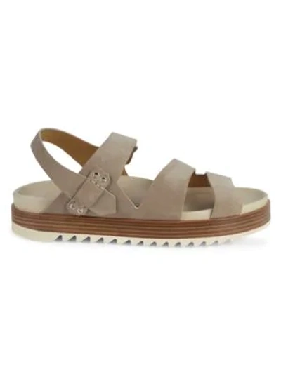 Buscemi Suede Slingback Sandals In Fog