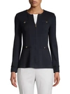 St John Santana Knit Jacket In Navy