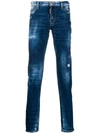 DSQUARED2 DSQUARED2 DISTRESSED SKINNY JEANS - 蓝色