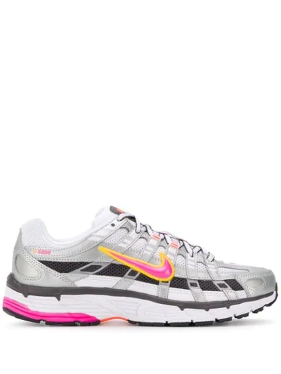 Nike P-6000 Mesh Trainers In White/ Fuchsia/ Platinum