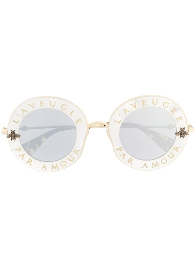 Gucci Round Frame Sunglasses In Grey