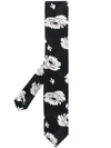 YOHJI YAMAMOTO YOHJI YAMAMOTO FLORAL TIE - 黑色