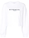 Givenchy Cropped Printed Cotton-jersey Sweatshirt In 100 White