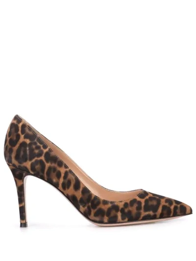 Gianvito Rossi Gianvito 85 Leopard Suede Point-toe Pumps In Leopard Print