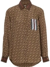 BURBERRY MONOGRAM STRIPE PRINT SILK SHIRT