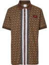 BURBERRY MONOGRAM STRIPE PRINT COTTON PIQUÉ POLO SHIRT