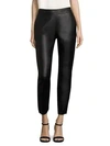 Escada Lunana Cropped Leather Pants In Black