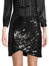 ALICE AND OLIVIA FIDELA FAUX WRAP SEQUINED SKIRT,0400010654800