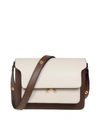 MARNI TRUNK BAG BAG IN BROWN LEATHER / IVORY LEATHER,10962863