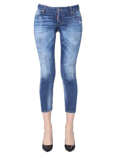 Dsquared2 Jennifer Cropped Jeans In Blue