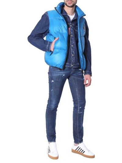 Dsquared2 Sleeveless Down Jacket In Blue