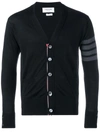 THOM BROWNE FINE MERINO WOOL V-NECK CARDIGAN