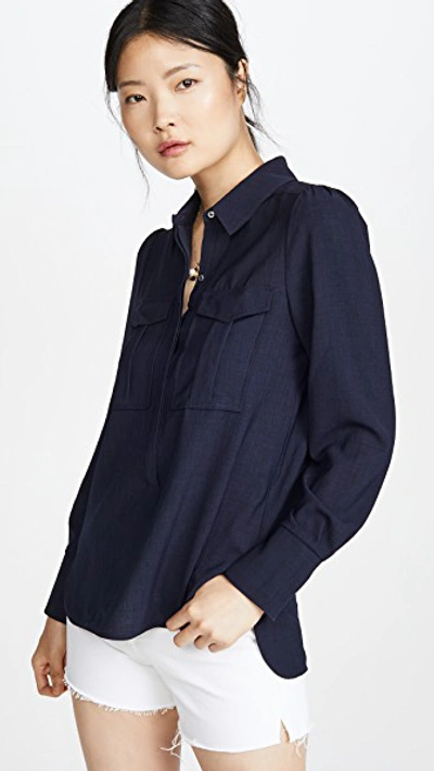 Ayr The Starshine Button Down In Navy