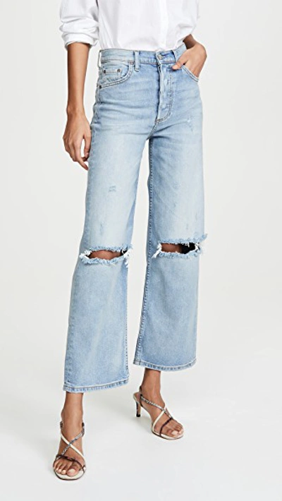 Boyish The Mikey Wide Leg Flare Jeans In The Blue Angel