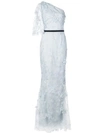 MARCHESA NOTTE EMBROIDERED LONG DRESS