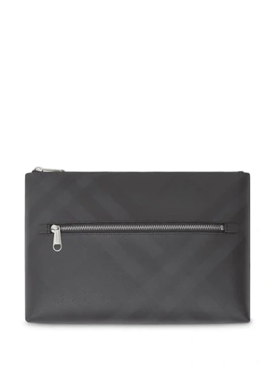 Burberry Grey London Check Zipped Pouch Fw 2019 In Black