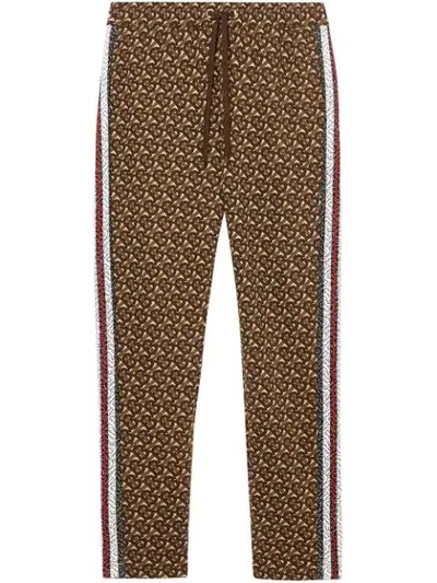 Burberry Marrows Tb Logo Print Track Pants - 棕色 In Brown